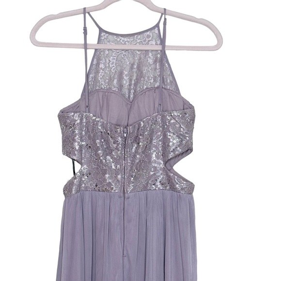 SPEECHLESS Junior Girls Pro Sequined Cut Out Sleeveless Halter Prom Gown Size 3 - Picture 8 of 11